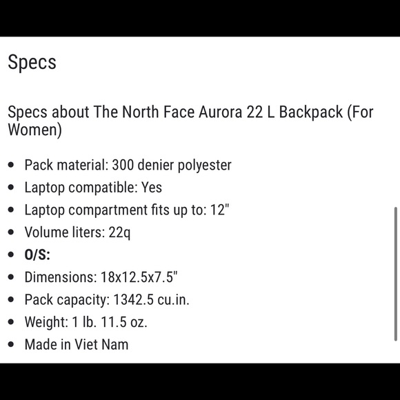 NWT The North Face Aurora Backpack - Picture 5 of 8